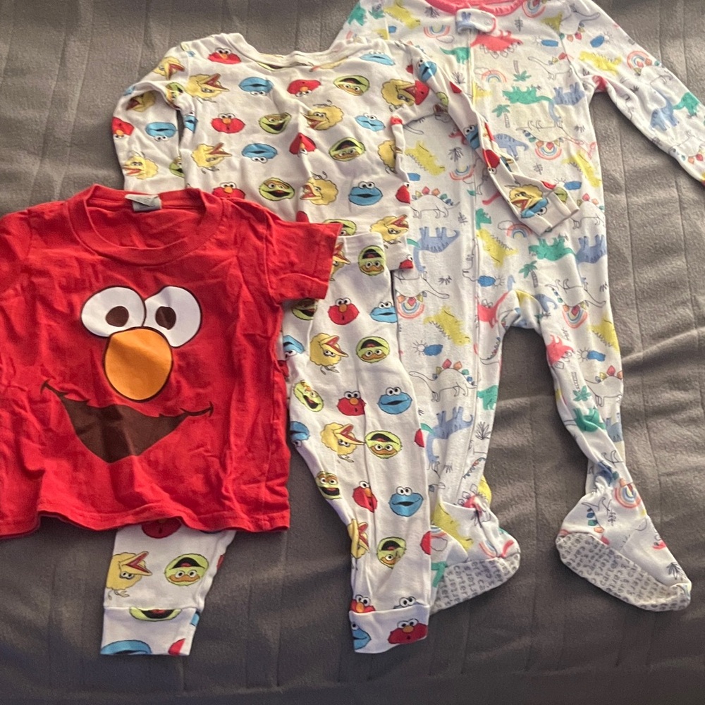 Carter's Fun Print Kids Footies - Red, Blue, Green